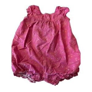 Vintage 90s Sprockets 24 Months Baby Girl Romper Pink Flowers Snaps Read